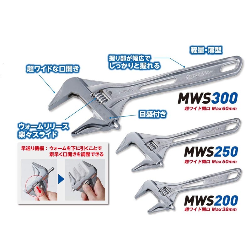 Super Tool MWS200 Quick Wide Monkey Wrench (Ultra Wide Opening