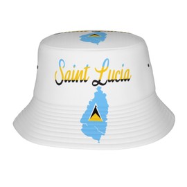 KOSUES Saint Lucian Lucia Island Caribbean Unisex Golf Bucket Hat Summer Beach Travel Sun Hats Packable Fisherman Wide Brim Caps Hiking Fishing UV Protection Cap for Men Women Yellow