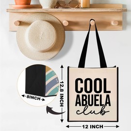 NBIAN Spanish Cool Abuela Gifts First Time Grandma Gifts Canvas Tote Bag Best Grandma Gifts Reusable Grocery Bag Gifts Ideas for Grandma Granny Abuela Friend Gigi Women Female Her Birthday Christmas