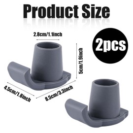 2pcs Walker Ski Glides, Heavy Duty Walker Glides Walker Feet Replacement Walker Glide Skis for 1 1/8 Inch Tubes Tool Free Installation Walker Assist Accessories (Gray)