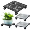 2 Packs 12" Metal Square Plant Caddy with Wheels Large