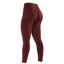 AUROLA Serpent Snake Seamless Scrunch Workout Leggings for Women,Girls Squat Proof Ribbed Thick Active Gym Pants,Burgundy,M
