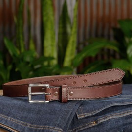 Bullhide Belts Mens Leather Belt for Work, Casual, Dress 1.25" Wide, Brown, 38"