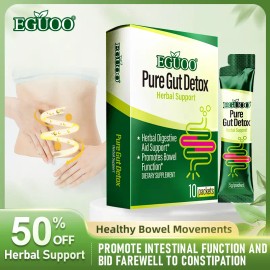 Herbal Digestive Supplement - Senna Leaf & Cascara Sagrada for Gut Cleanse - Vegan, Lactose-Free - 10 Packets for Digestive Health & Regularity