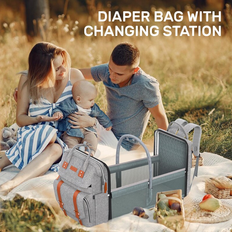 RECALLA Diaper Bag Backpack with Changing Station, Large Diaper Bag,