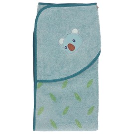 Sterntaler Baby Unisex Bath Towel Baby GOTS Kalla - Bath Poncho Baby, Hooded Towel, Bath Towel Children with Koala Motif - Organic - Blue Mottled