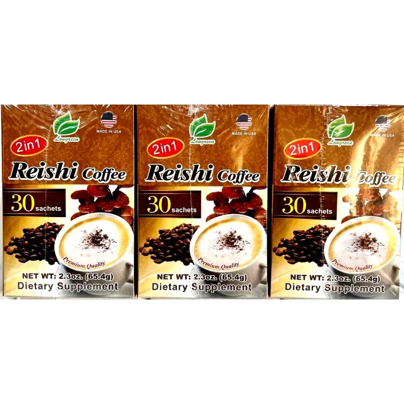 Longreen 2-In-1 Premium Quality Reishi Coffee 30 Sachets x 18g