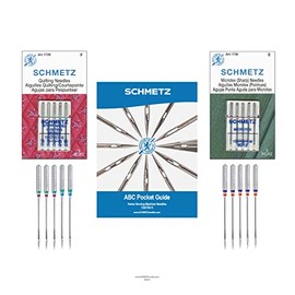SCHMETZ Quilting and Microtex Sewing Machine Needle Combo Pack (10 Needles Total and 1 SCHMETZ ABC Pocket Guide)