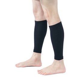 Lantage IF6142 Athletic Compression PRO Calf Supporters (2 Pairs) (Black, L) Made in Japan, Compression Supporter, Gaiter, Calf, Men's/Women, Elastic Stockings, Men