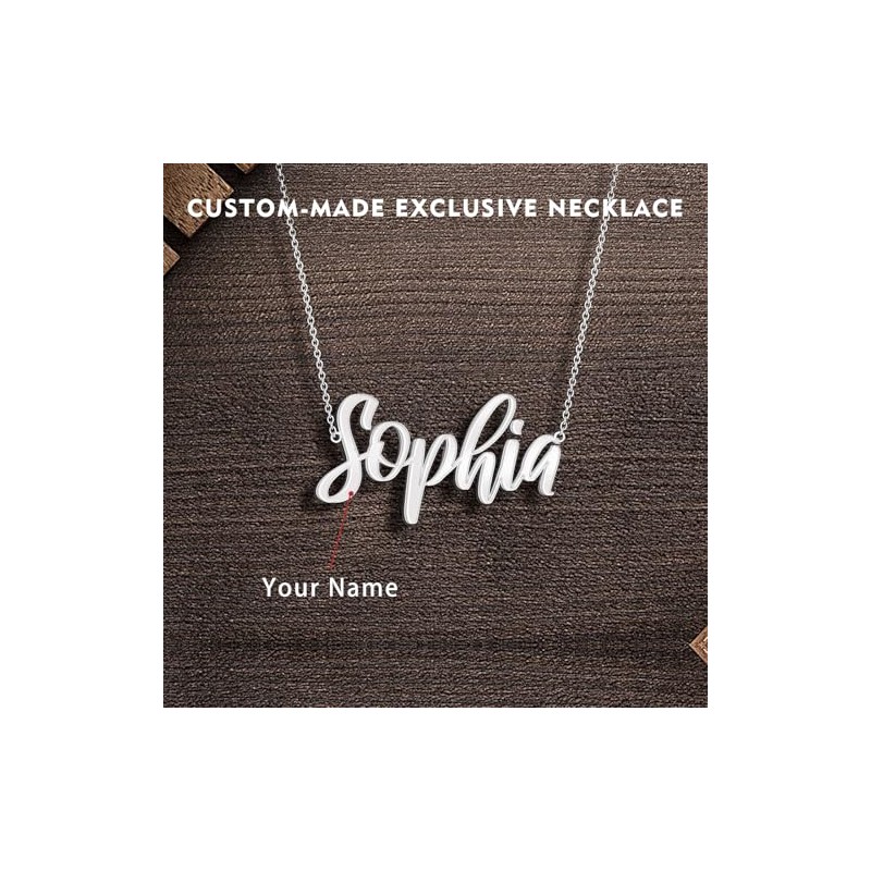 Collar con nombre personalizado para mujer, collar con placa de
