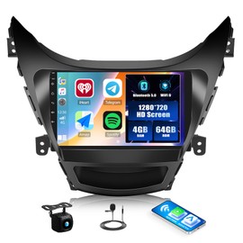 SIXTOP 4G+64G Android Car Stereo Radio for Hyundai Elantra 2011-2013 Wireless Carplay Android Auto 9 inch Touchscreen1280*720 Bluetooth 5.0 WiFi 6 GPS Head Unit FM/RDS 32EQ SWC AHD Backup Camera Mic