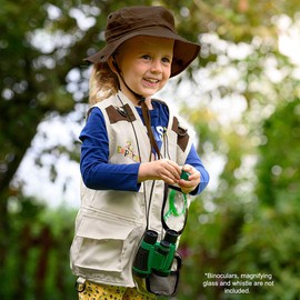 Cheerful Children Toys Kids Explorer Costume Kit including Safari Vest and hat plus Dinosaur and Bug Educational Handbooks. For Dress up, Outdoor Adventures and Role play. Suitable for 3-7 year olds.…