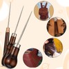 Pack of 3 Awl with Wooden Handle Puncher Leather Tool