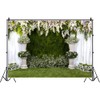 Laeacco Arch Wedding Flowers Backdrop 10x6.5ft Vinyl Photography Background Stone