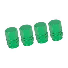 A ABSOPRO 4pcs Green Tire Stem Valve Caps Wheel Valve Covers for Car Bike Item Replacement