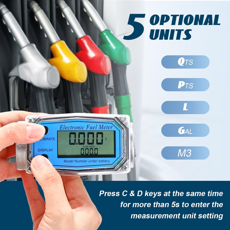 Xuhal 1 Piece Digital Turbine Flow Meter Electronic Gas Fuel