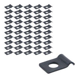 Crapyt 50 Pcs Galvanized One Hole Wire Clamps, U Bracket Clamp with Screws, Heavy Duty Strong No Sharp Rigid Strap Clip Conduit, Cable Wire Clips for Wall Mounting（3mm,Black）