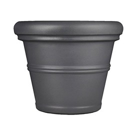 Tusco RR135SL Rolled Rim Planter, 13.5", Slate