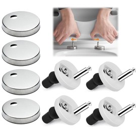 PLATEYTR 4 Piece Toilet Seat KitToilet Seat Top FixingsSoft Close Toilet Seat Replacement KitRubber ScrewsNutsBoltsFor ToiletsBlind Holes