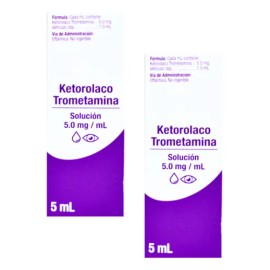 Ketorolaco Trometamina 5 Mg 2 Pack Gotas Oftálmicas 5 Ml