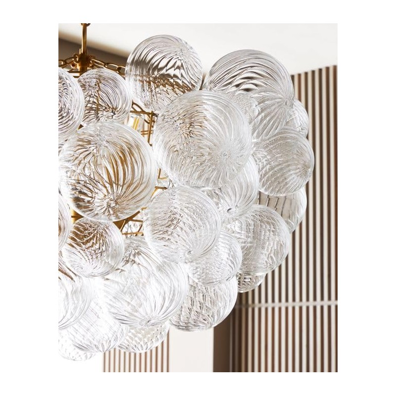 Clear Ribbed Blown Glass Shade Replacement for Light Fixtures, 4"