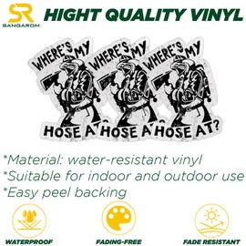 (3PCS) Firefighter Where's My Hose at Fireman Sticker for Men Father Dad Hard Hat Die Cut Waterproof Vinyl Sticker for Water Bottle Tumbler Hard Hat Helmet Car Laptop Gift (2 Inches)