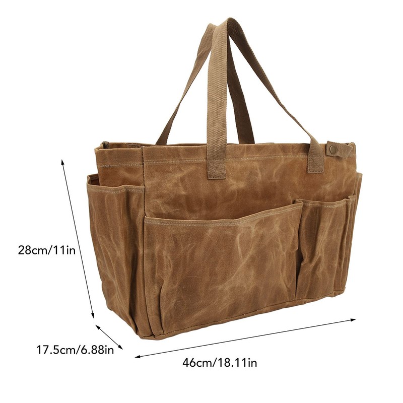 Fockety Garden Tool Bag, Canvas Tool Bag Large Waterproof Garden