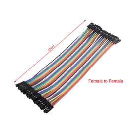 ZDE Pack of 120 15 cm Jumper Wire Cable Breadboard Flat Ribbon Cable 40 Pin Female/Male-Female/Male-Male Jumper Cable Compatible with Arduino and Raspberry Pi Breadboard