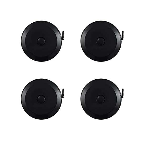 4 Pack Soft Retractable Measuring Tape,60-Inch 150cm,Black Double Scale Measurement