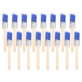 HARFINGTON 16pcs Paint Brushes 1.5" Angle Paint and Chip Brushes with Wooden Handle for DIY Paint Flat Art Furniture Fences Deck Wall Trim, Blue