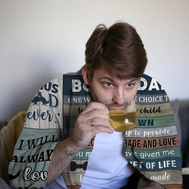 Bonus Dad Gifts, Step Dad Birthday Gift, Gifts for Stepdad from Daughter Son, Bonus Dad Blanket Gifts for Fathers Day Christmas, Throw Blanket 50"X60"