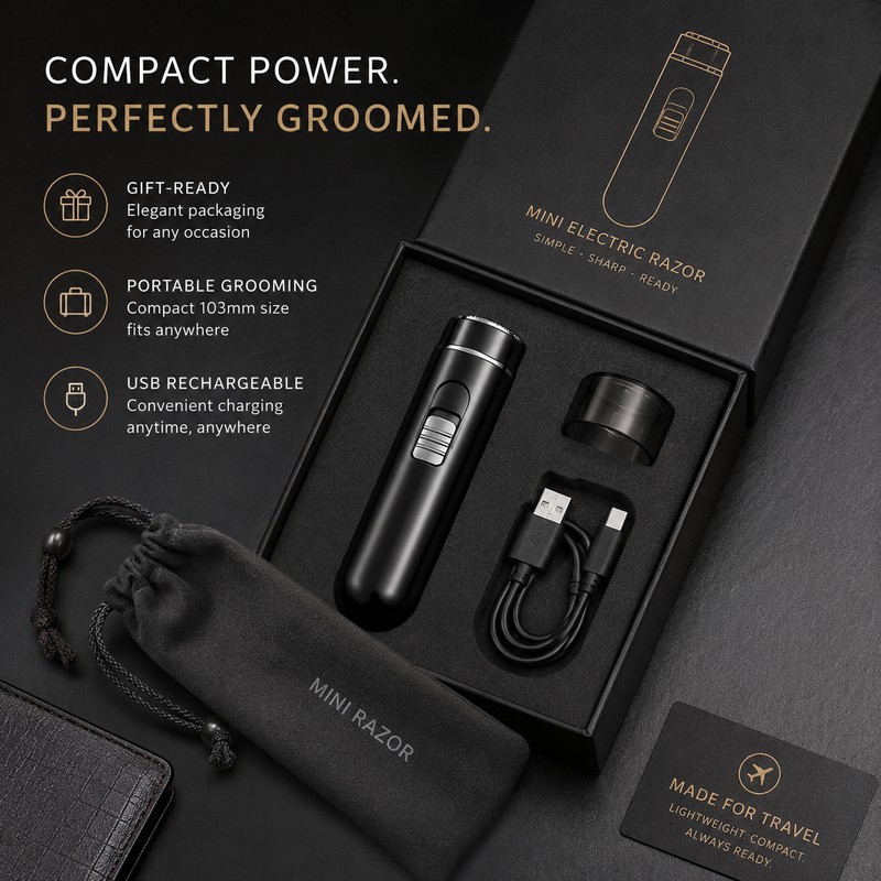 USB Rechargeable Electric Razor for Men – Compact Wet &