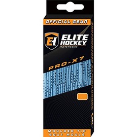(270cm , Columbia Blue) - Elite Hockey PRO-X7 Wide Moulded Tip Cotton Hockey Skate Laces (Colour, Size Choice)