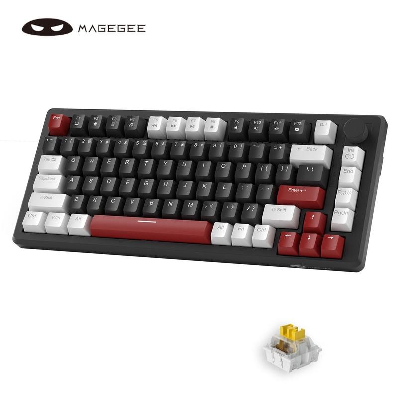 Magegee STAR75 Mechanical Gaming Keyboard with Knob Control, Backlit Wired