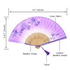 OMyTea® 8.27"(21cm) Women Hand Held Silk Folding Fans with Bamboo