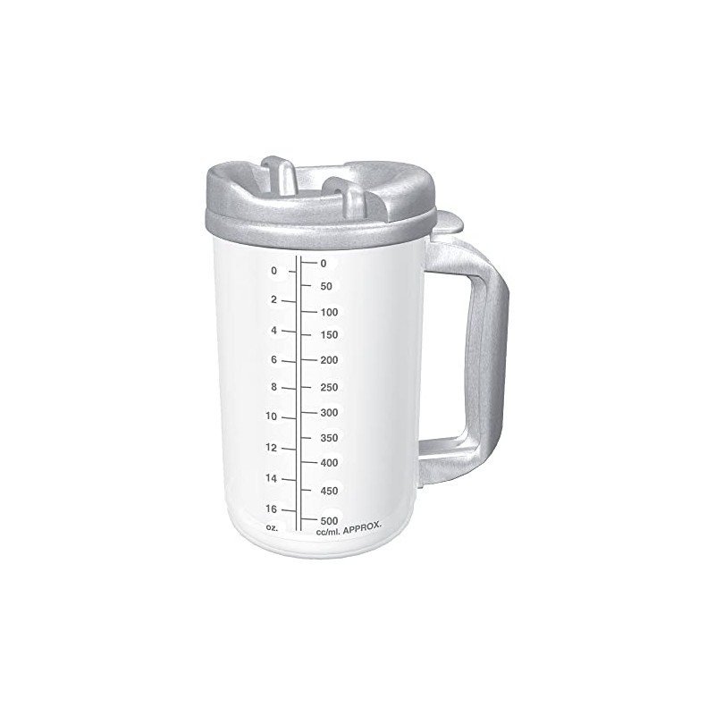 Drinking Mug, 20 oz. Clear Cup/Granite Lid Plastic Reusable, TM-20