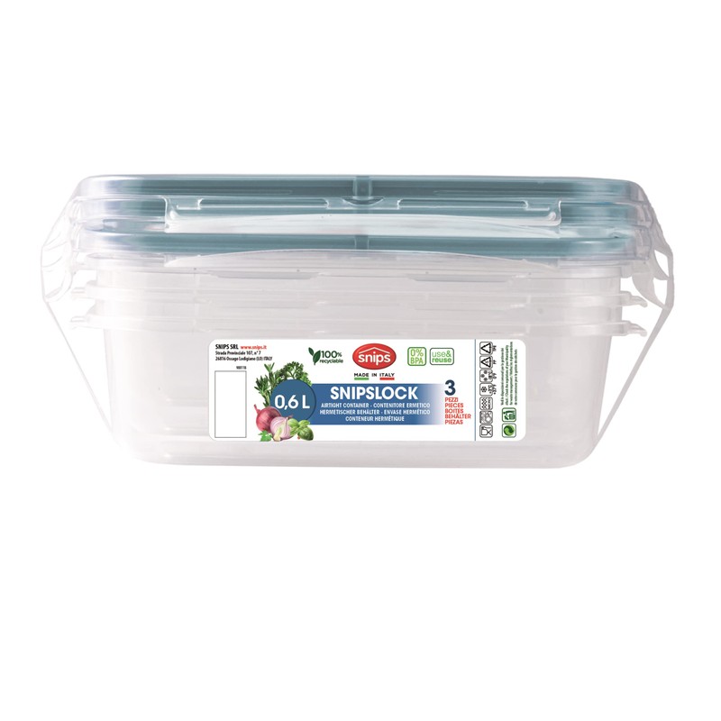 Snips, SnipsLock Rectangular Meal Prep Boxes for Food Storage |