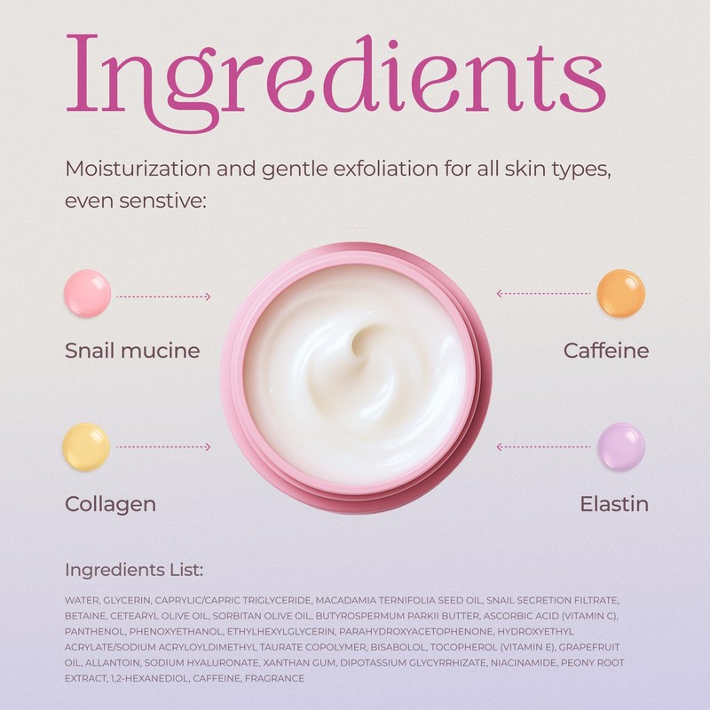 LumiWave Snail Mucin Caffeinated Face Cream