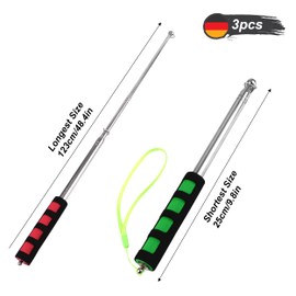 JSMTKJ 3 Pieces Telescopic Flagpole Stainless Steel Flagpole Portable Extendable Portable Flagpole for Travel Camping Excursions Competitions Travel Guide Teacher
