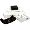 FindingKing 6 Black Pendant Boxes with Snap Lids 3 1/2"