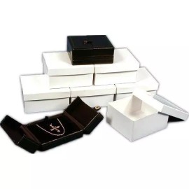 FindingKing 6 Black Pendant Boxes with Snap Lids 3 1/2"