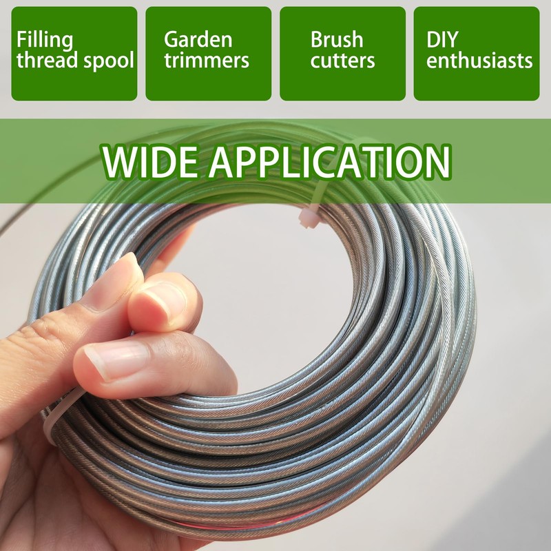 DY.2ten Heavy Duty Nylon - Steel Grass Trimmer Line 0.095in