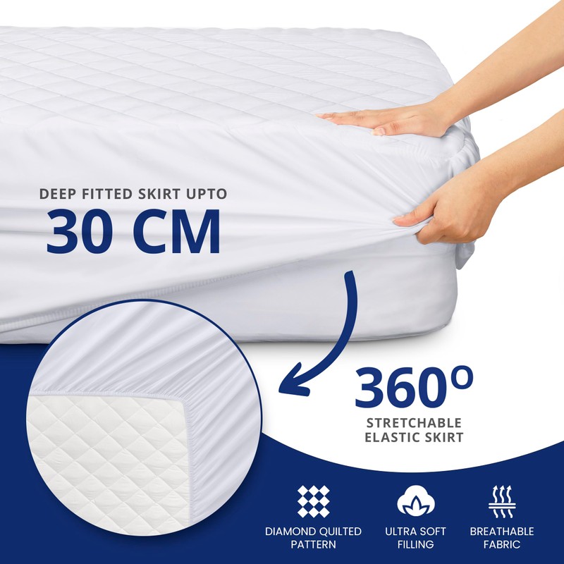 Utopia Bedding Quilted Mattress Protector, Breathable Mattress Topper, Mattress Pad
