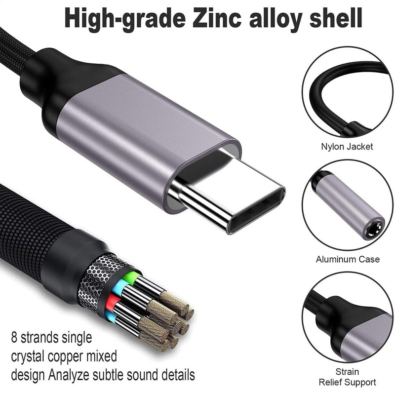 3.5 Mm Headphone Jack Adapter, Type C to Jack Dongle