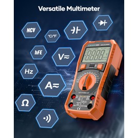Crenova 890Z Digital Multimeter, 6000 Counts TRMS Multimeter Tester, DC AC Voltmeter Ohmmeter, Measures Voltage Current Capacitance Diodes Continuity Resistance Transistor Temperature with NCV