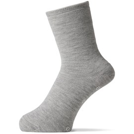 Okamoto 538-924 Women's Easy Socks, Fleece-Lined, Non-slip, Thick, Home, Room, Made in Japan, medium grey