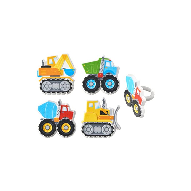 Construction Cupcake Rings Party Favors - 24 pc