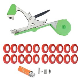 Plant Bundler, Plant Vine Bundler Tool with 10,000 Nails and 20 Rolls of Tape Plant Tape Gun for Grapes, Raspberries, Cucumbers, Tomatoes and Vines Vegetable Bundling Tool, Nail Tape Bundler