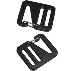 LUORNG 4PCS Spring loaded Sliding Door Adjustable Strap G Shaped Buckle Aluminum Alloy Hook Bag Hardware Accessories Flat Inner Diameter 20mm/0.79in for Luggage Belts Tactical Belts Black