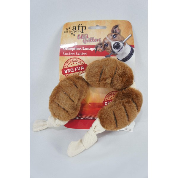 ALL FOR PAWS AFP3047 Teething Toy BBQ Grillers Longaniza